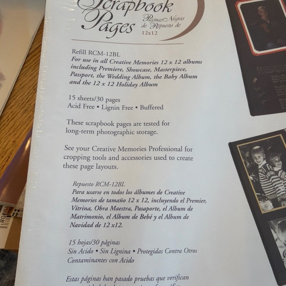 THE CREATIVE MEMORIES BLACK SCRAPBOOK PAGES 12 X 12 NEW 2 PACKS RCM-12BL 30 PAGE - Picture 3 of 3